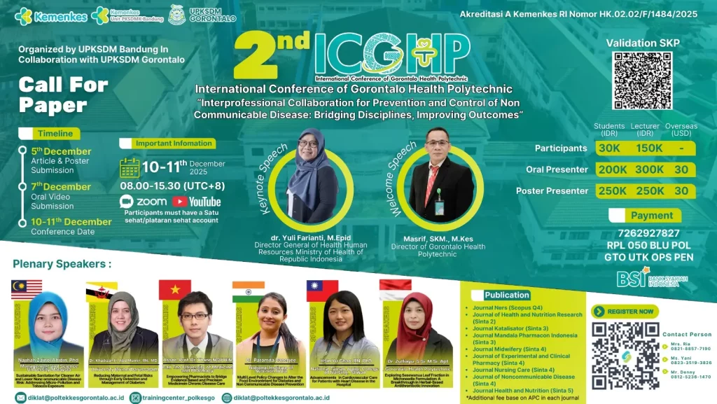 Poltekkes Kemenkes Gorontalo Gelar 2nd Internasional Conference (ICGHP), Bahas Kolaborasi Penanganan Penyakit Tidak Menular